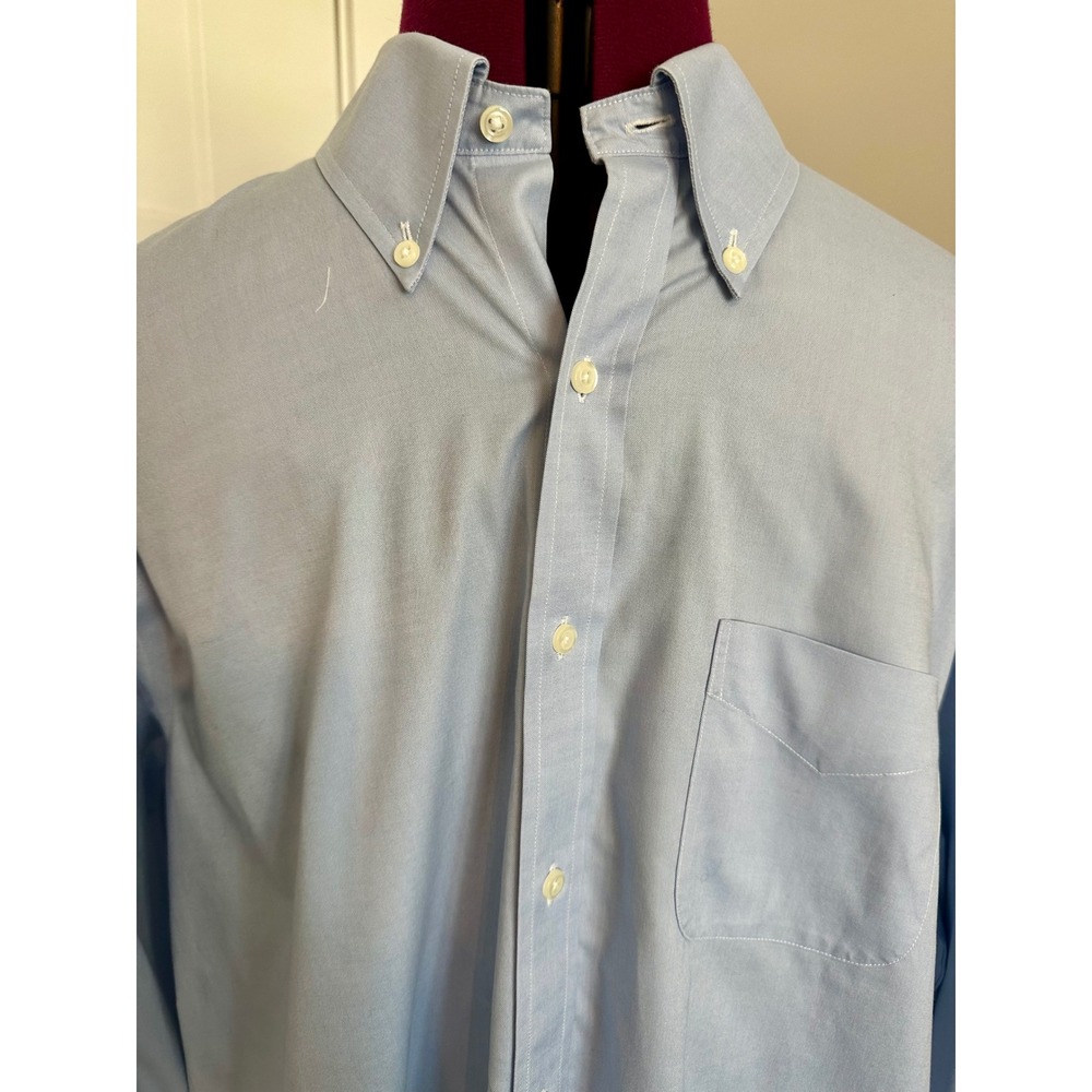 Brooks Brothers Regent Fit Dress Shirt 17-35 Blue Non-Iron Stretch Supima Cotton